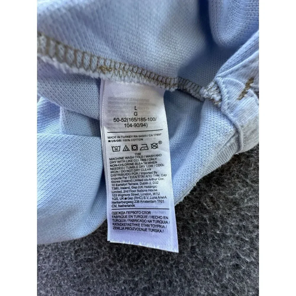 Banana Republic Shirt Men Large Blue Polo Short Sleeve Logo Pullover Golf Casual